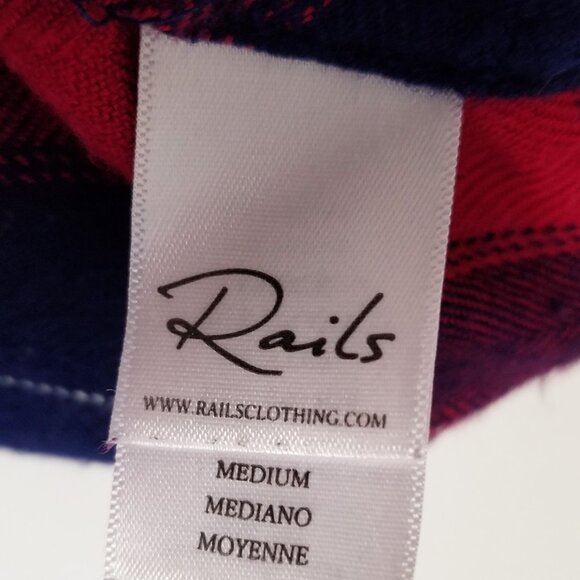 Rails Hunter Plaid Button Down Flannel Shirt M Ruby Navy Check Soft Cozy $178 - Picture 7 of 15